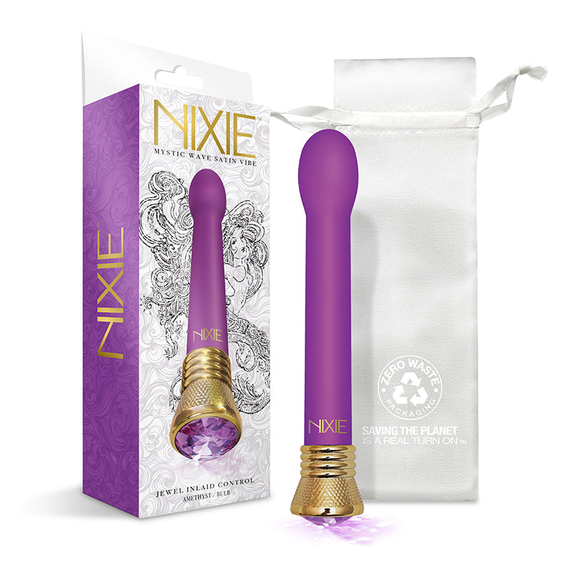 Satin Finish Nixie Jewel Bulb Vibrator - 10X Amethyst
